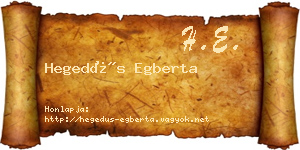 Hegedűs Egberta névjegykártya