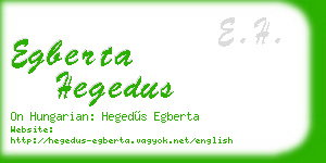 egberta hegedus business card