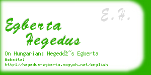 egberta hegedus business card